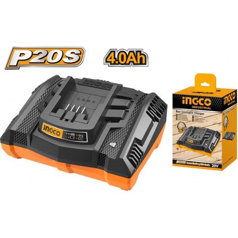 Caricabatterie Rapido 20V Industrial INGCO - per Batterie 2.0 e 4.0 Ah (1/6)