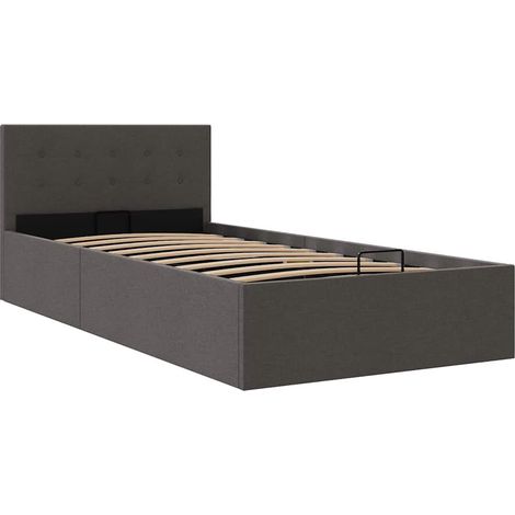 Maison Exclusive - Stauraumbett Hydraulisch Dunkelgrau Stoff 90×2