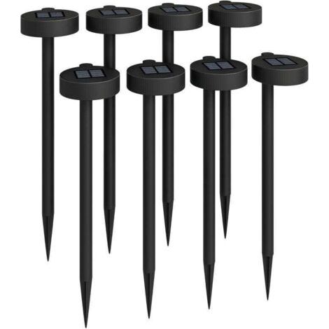 RHG Set de 8 Projecteurs Solaires d’ExtérieurLED 3000K, IP44Hauteur 46 cmNoir (1/5)