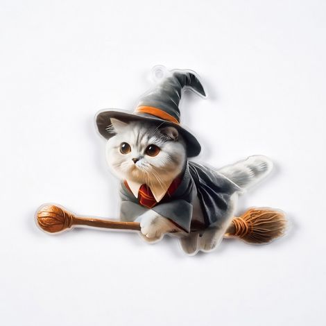 Colgante de acrílico gato brujo para coche, 5 cm (1/5)