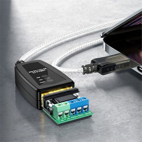 Câble Console USB Vers RJ45 - Convertisseur RS485 RS422 - Pour Débogage Automate Programmable - Longueur 1.5 M - Noir (1/5)