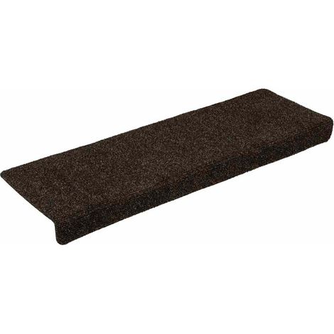 vidaXL Stair Mats Self-adhesive 30 pcs 65x21x4 cm Dark Brown Rectangular Edge