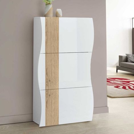 Scarpiera linea Mia 3 ante con serigrafia rovere miele (1/3)