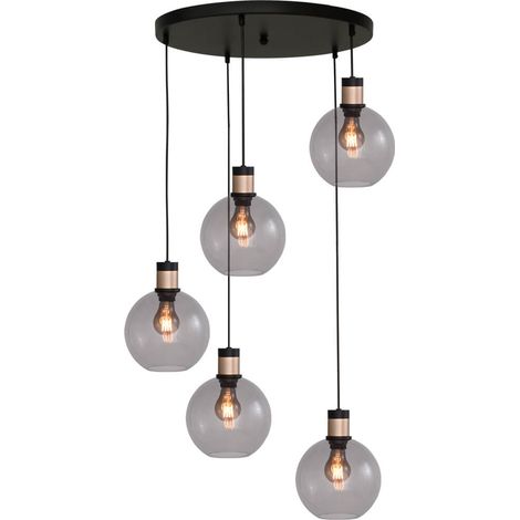 Lampe suspendue Vide Lazise 2 5x Ø 20cm doré avec noir - 2942-05-02-50-5-20 (1/3)