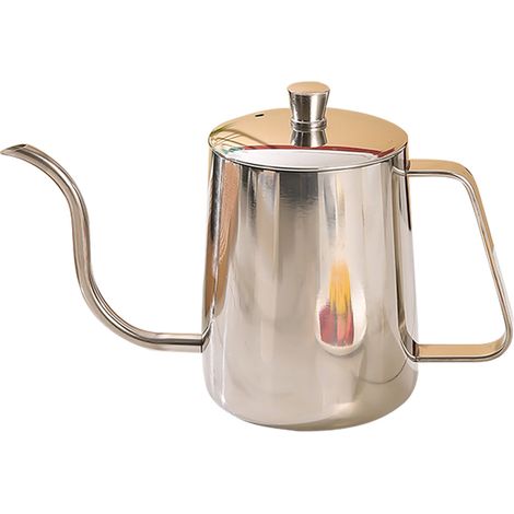 Bouilloire à café filtre, en acier inoxydable, avec bec verseur long et étroit, idéale pour le café filtre.