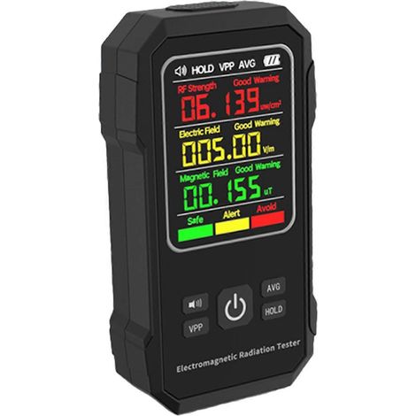 Détecteur de champ électromagnétique (CEM), détecteur de rayonnement électromagnétique numérique portable rétroéclairé, compatible avec une utilisation à domicile ou au bureau. (1/5)
