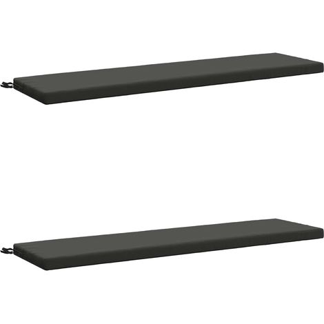 Coussins de banc 2 pièces SOEST 2 pc 100 % polyester Anthracite vidaXL