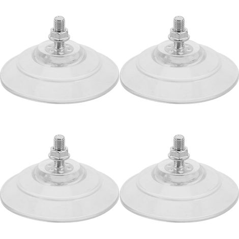 Lot de 4 Ventouses Transparentes avec Vis - 85 Mm, M8. Ventouses Adhésives en Pvc pour Fixation Murale, Carrelage, Porte Ou Verre, Idéales pour L'organisation de Salles de Bain.