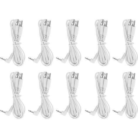 10 fils électrodes TENS 2.5mm, câbles de 1.2m pour machine de physiothérapie, lot de 10 pièces (1/5)