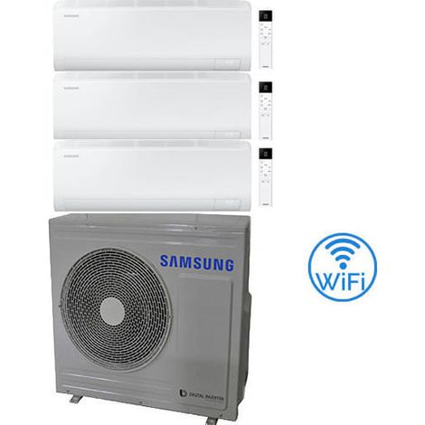 Klimaanlage Samsung CEBU S2 R32 Wifi Test-Split-Wechselrichter 7000 + 7000 + 18000 BTU mit E.U. AJ068TXJ3KG/EU NEUE Klasse A++/A+