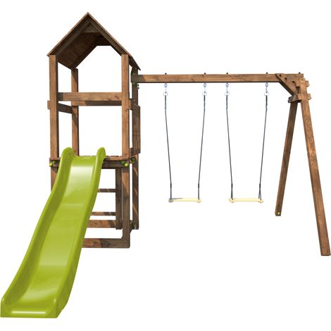 Zona de juegos con tobogán SOULET Noumea de madera (1/5)