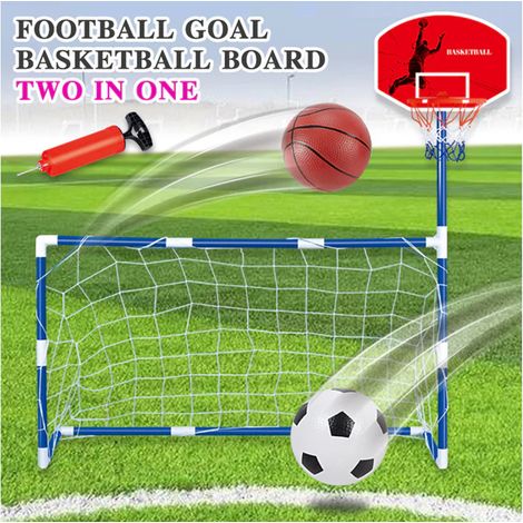 Filet de but de foot et panier de basket 2-en-1, jouet gonflable pour piscine, jeu parent-enfant, extérieur, cadeau pour garçons, ensemble de 1 pièce (1/5)