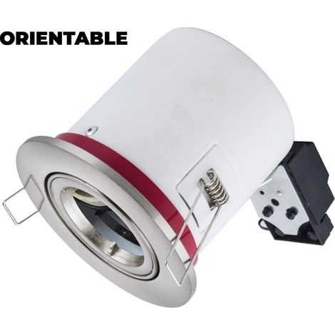 Europalamp – Support spot orientable inox IP20 – Douille GU10 – Conforme normes BBC et RT2012 – Installation facile faux plafond (1/3)