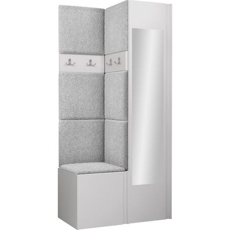 Conjunto para recibidor Pinis XXV, Abriamo 6, 186x82x46cm, Espejo, Aglomerado laminado, Tapiz, Colocada, Montada en la pared