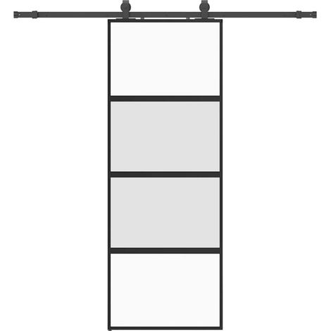 Maison Exclusive - Schiebetür mit Beschlag Schwarz 76x205 cm Hart