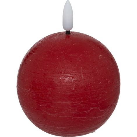 Bougie Boule à LED "Molia" 12cm Rouge