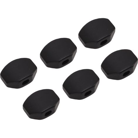 6 Boutons de Réglage pour Guitare Électrique en Ébène et Métal - Lot de 6 Boutons Carrés (1/5)