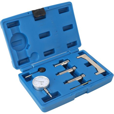 Kit de 7 pièces pour régler la pompe d'injection diesel et turbo diesel : jauge de calage, adaptateurs, bagues de verrouillage, acier, mallette (1/5)