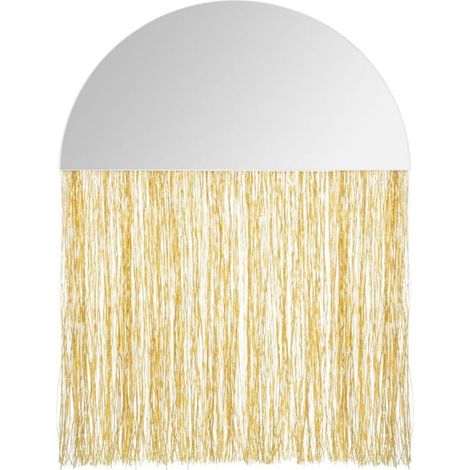 Miroir Mural à Franges Demi Cercle 34cm Or (1/2)