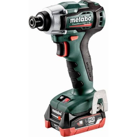 METABO Destornillador de impacto 12 V - PowerMaxx SSD 12 BL 2 x 4,0 Ah Li-HD, ASC 55, maletín - 601115800