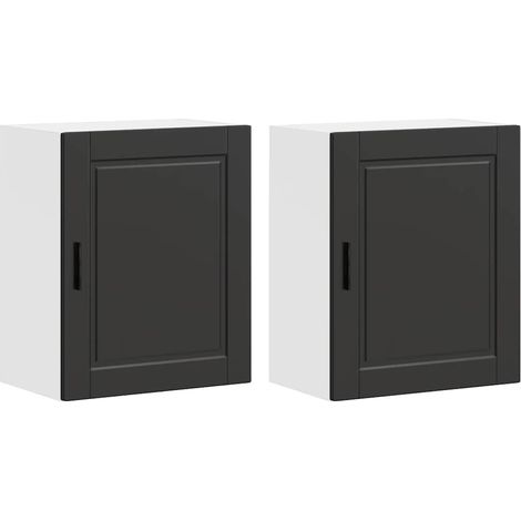 Maison Exclusive - Pensili da Cucina 2 pz Porto Nero in Legno Multistrato