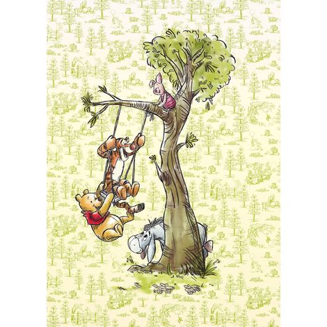 papier peint panoramique Winnie l'ourson vert - Disney (1/3)