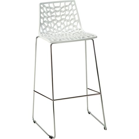 SEDIA SGABELLO IN METALLO / PLASTICA 'SPIDER' seduta bianca  - GRANDSOLEIL