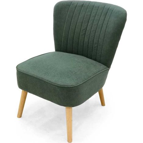 POLTRONA DA ARREDO IN VELLUTO CON PIEDINI IN LEGNO 62X70X 77CM VERDE