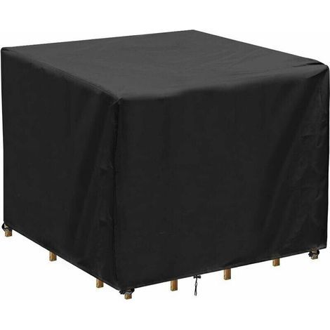 Housse carrée pour table de jardin, housse imperméable pour mobilier de jardin, résistante aux UV, housse pour table et chaise en tissu Oxford pour mobilier de jardin (90x90x90cm) (1/4)