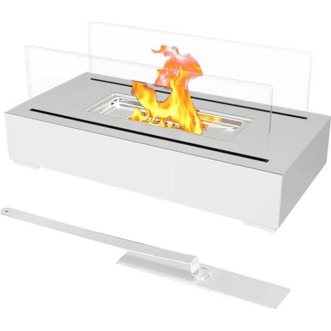 Indoor/Outdoor Fireplace Rack - Portable - Stainless Steel - Creates a Campfire Atmosphere - Reduces Heat - White (1/4)