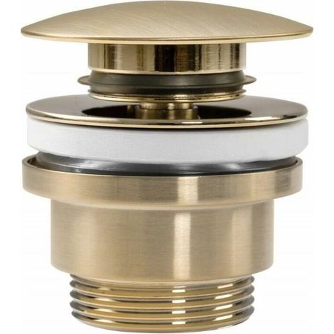 Bonde de lavabo universelle clic-clac Bonde pop-up pour lavabos et meubles sous-vasque (Or brossé) (1/2)