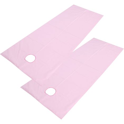 Lot de 2 draps de table de massage SPA respirants, résistants à l'huile et imperméables, couleur rose. (1/5)