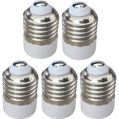Adaptateur de douille E27 vers E14 lot de 10 blancs en plastique ignifugé pour ampoules et installations d éclairage (1/3)