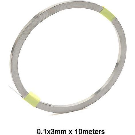 Bande de connexion nickelée pour batterie lithium-ion 18650 (0,1 mm, 0,12 mm, 0,15 mm, 0,2 mm) bande d'acier soudée par points pour connecteur de batterie (0,1 x 3 mm x 10 m). (1/4)