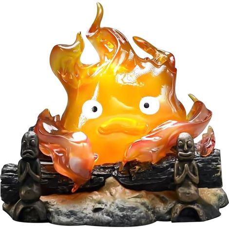 Veilleuse Calcif - Jolie lampe à calcaire - 12 cm - Lumière d'ambiance - Flammes - Veilleuse en forme de calcium pour collection, décoration et Halloween (1/5)
