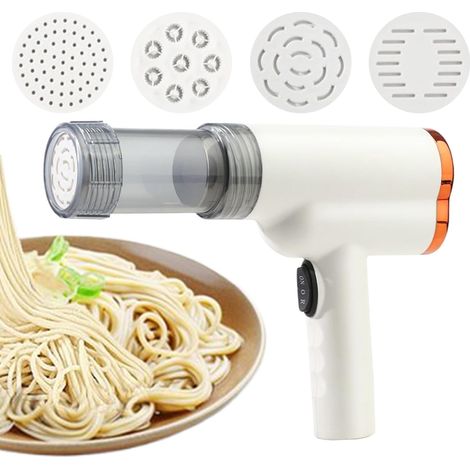 CCYKXA Machine À Pâtes Électrique - Préparateur de Nouilles - Robot de Cuisine Portable avec 5 Accessoires Sans Fil pour Préparer Pizzas Légumes et Aliments Maison