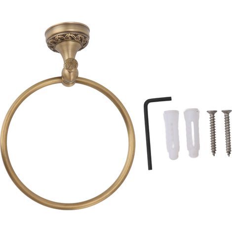 Anillo redondo de cobre para toallas de baño, soporte de ducha de mano de pared, toallero de baño (1/5)