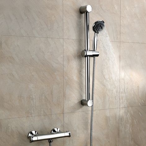 Orbit Entry Bar Mixer Shower with Adjustable Shower Riser Rail Kit - Chrome (1/2)