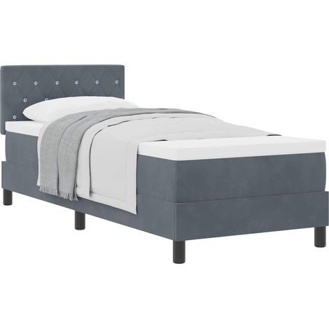 Maison Exclusive - Lit à ressorts avec matelas Gris foncé 80 x 200 cm Velours