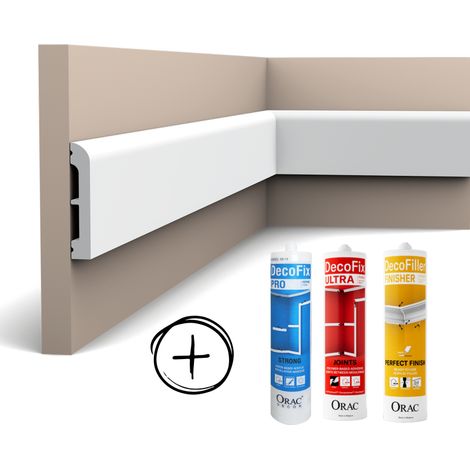 Pack MKP 12 mètres linéaires SX183 + colles L 200 x H 7,5 x L 1,3 cm - L 200 x H 7,5 x L 1,3 cm - ORAC DECOR