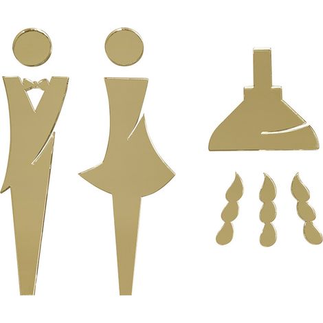 Pictogramme Douche.- Plexi miroir or - (1/5)