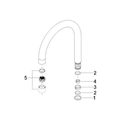 Dornbracht 90282216203-00 Bec de robinet Pièces de rechange