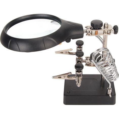 Loupe de bureau multifonctionnelle à prise USB, loupe haute clarté avec lumière LED pour soudage, modélisme et bricolage (1/5)