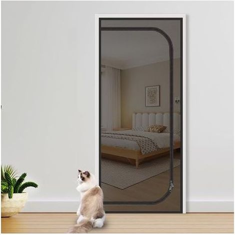 90x210 cm Porte Fenetre Chat, Moustiquaire Porte Chat Fermeture Eclair Porte Moustiquaire pour Chats pour Empêcher Les Animaux de s'échapper, Résistante aux Animaux Domestiques (1/5)