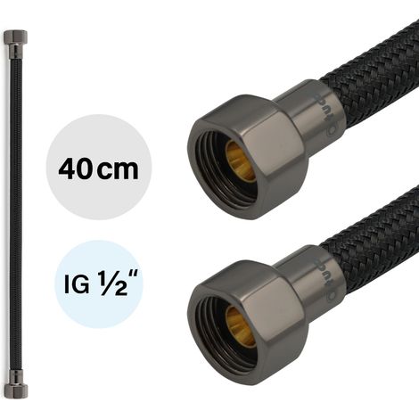 Flexschlauch DN8 IG/IG 1/2" -400mm Schwarz Schwarzstahl (1/5)