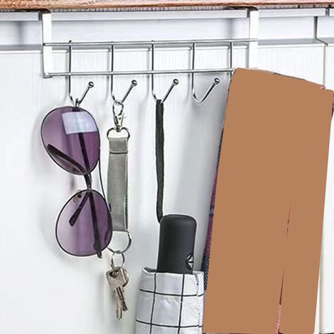 Barre de suspension à cinq points pour portes de placards de cuisine, crochets intérieurs, étagères de placard, porte-serviettes suspendu sous les placards, patères (1/5)