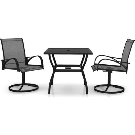 Maison Exclusive - 3-tlg. Garten-Essgruppe Textilene und Stahl