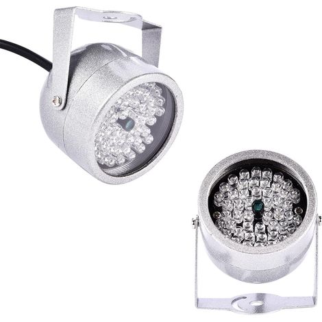 Illuminateur Infrarouge, 48 LED, Grand Angle de 60 Degrés, Lumière Infrarouge LED étanche avec Contrôle Automatique de L'alimentation CDS pour Caméra de Vidéosurveillance, Caméra (1/5)