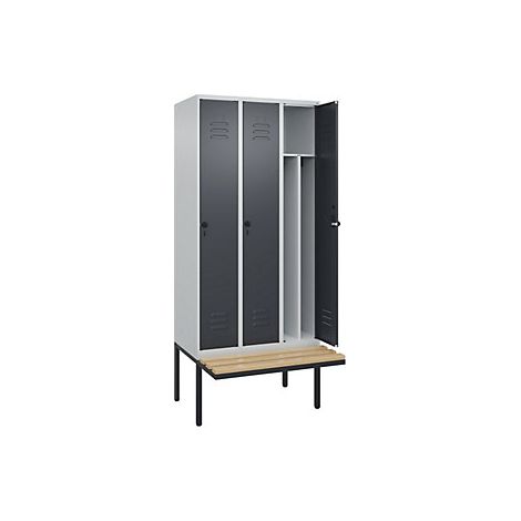 C+P Armadietto sporco/pulito Classic PLUS con panca stretto (1/3)