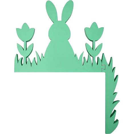 Décoration De Porte En Coin Lapin De Pâques - Bois Naturel - Pour Intérieur Festif Printemps - Lot De 1 (1/5)